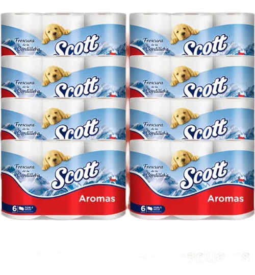 PAPEL HIGIÉNICO SCOTT AROMAS 48 UNIDADES DOBLE HOJA 21,1 MTS - 2