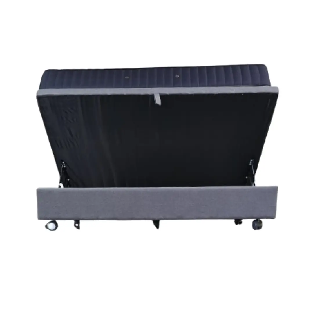 CAMA BAUL 1.5 PLAZA L 200 + COLCHON PREMIUM CIC / CON RUEDA LOGO (GRIS) - 2