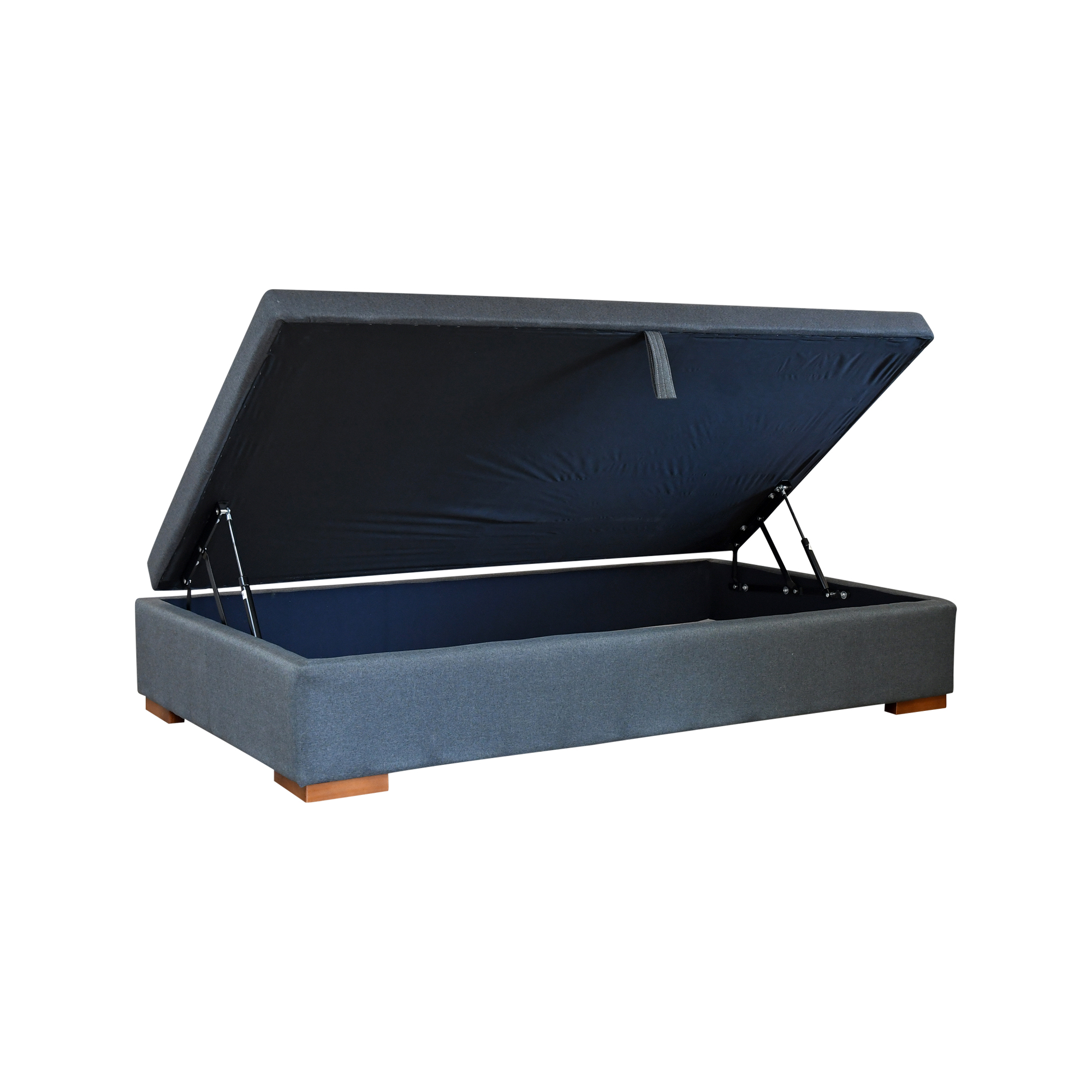 BASE CAMA BAUL 1 PLAZA APERTURA LATERAL LARGO 200 CM CON PATAS 4.5 CM - 2
