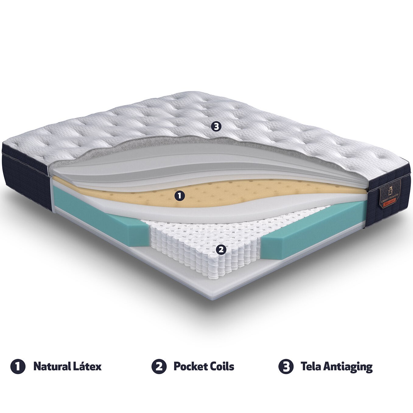CAMA BAÚL GRIS 1,5 PLAZA L190 + COLCHÓN CIC PREMIUM + PATAS DE 11 CM - 5