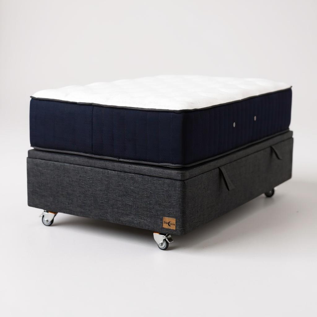 CAMA BAÚL GRIS 1 PLAZA UNICA L190 + COLCHÓN CIC PREMIUM + RUEDAS DELUXE - 2