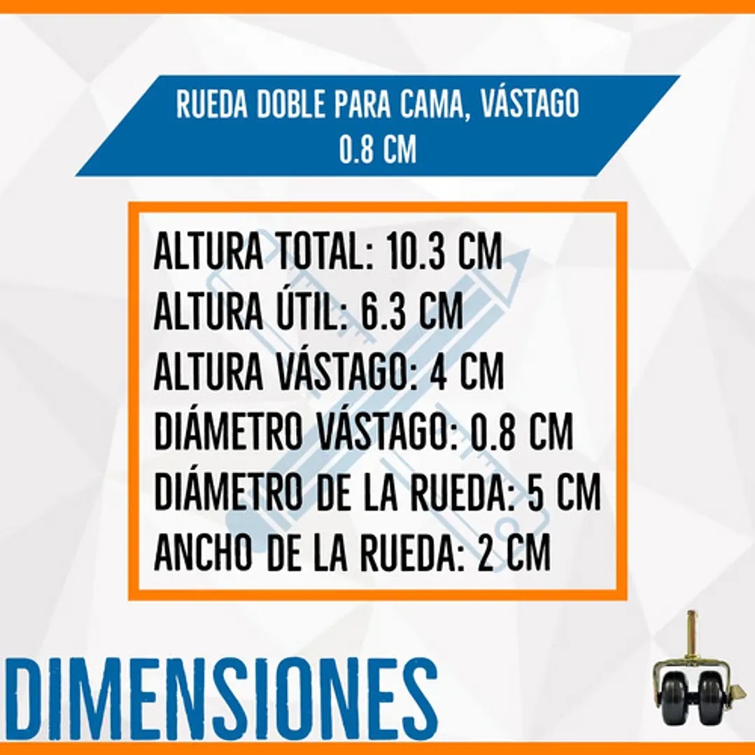 RUEDA DOBLE PARA CAMAS CIC - FLEX, IDEAL PARA PISO FLOTANTE - 3