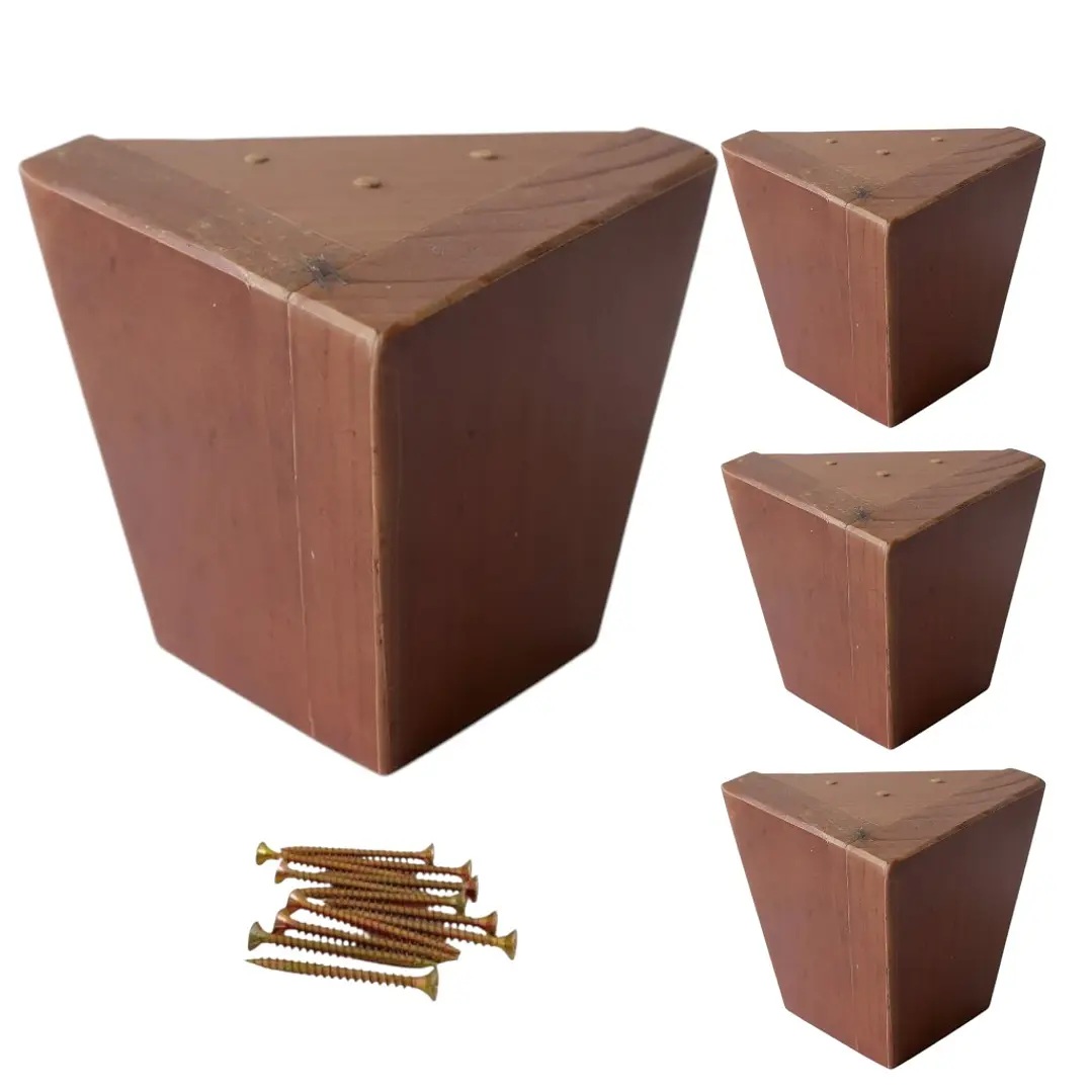 KIT DE 4 PATAS RECTAS PARA CAMA EUROPEA ALTURA 11 CM - COLOR ROBLE OSCURO - 1