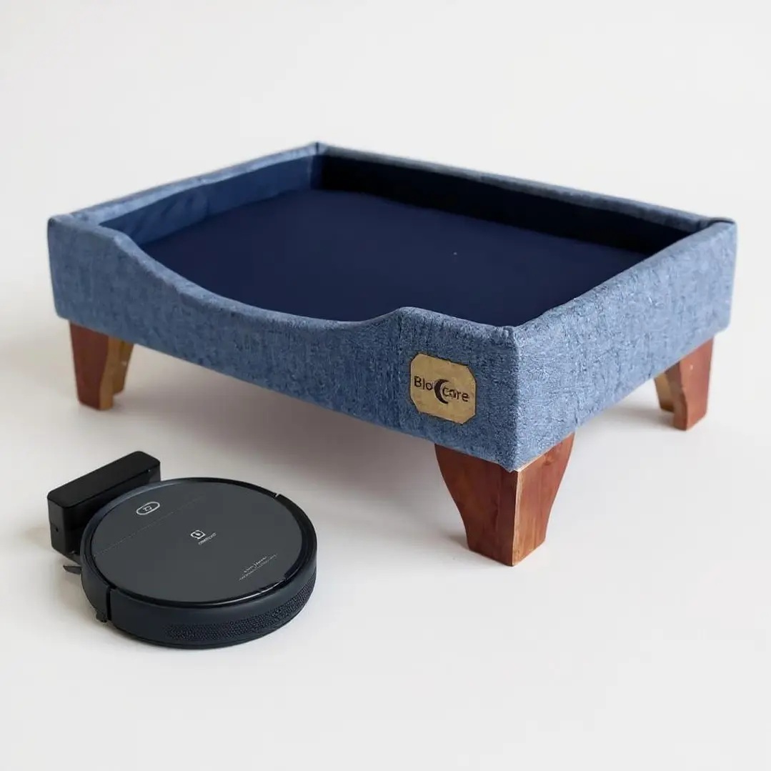 CAMA DE MASCOTAS - TALLA M EXTRA (50X75 CM) / PATAS DE MADERA 11 CM - 2