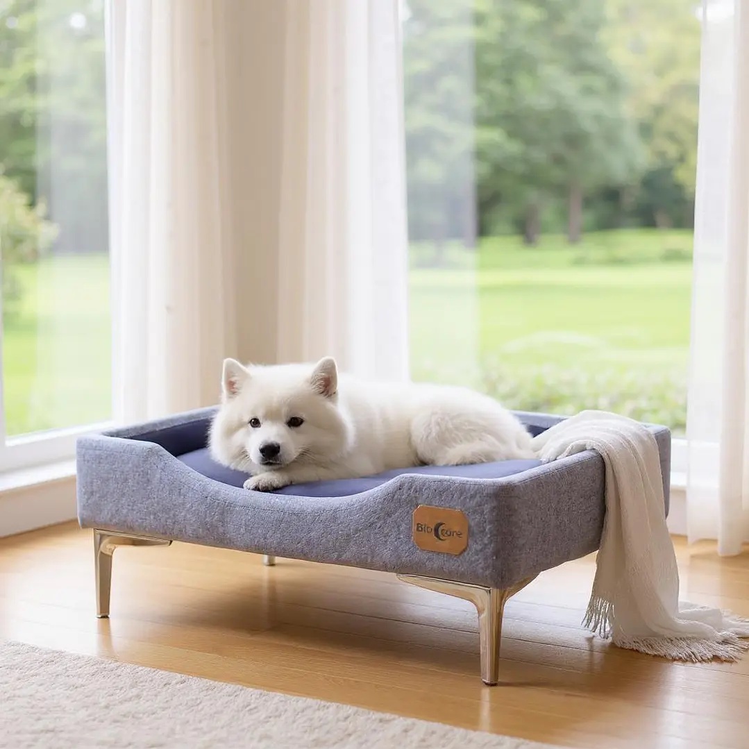 CAMA DE MASCOTAS - TALLA M EXTRA (50X75 CM) / PATA CROMADA 15 CM - 1