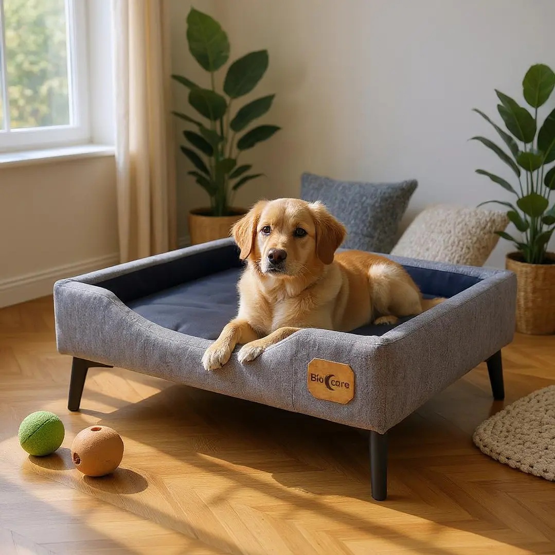 CAMA DE MASCOTAS - TALLA L EXTRA (90X70 CM) / PATA METALICA 12 CM - 1