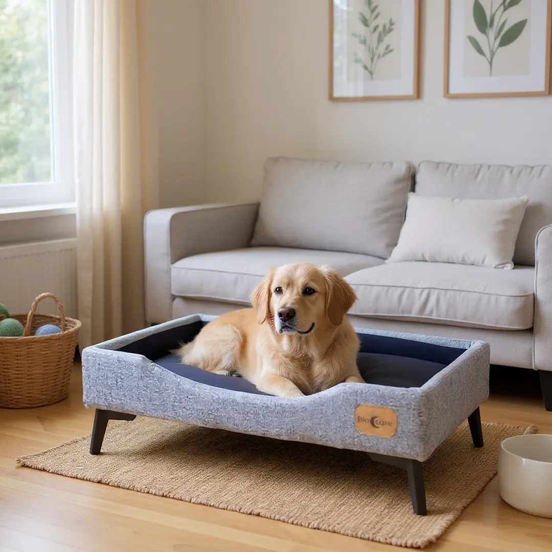 CAMA DE MASCOTAS - TALLA XL EXTRA (110X80 CM) / PATA METALICA 12 CM - 1