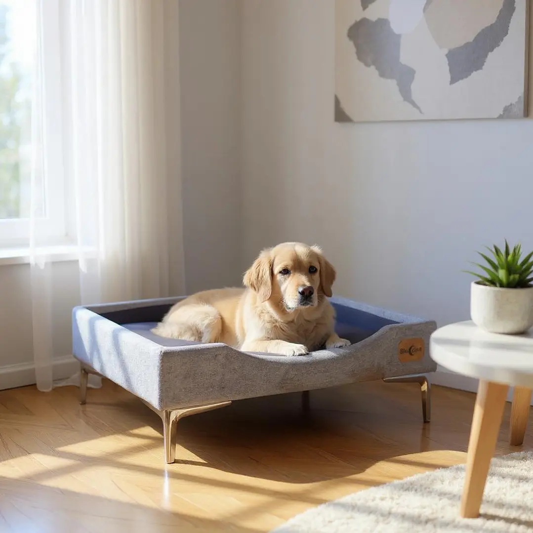 CAMA DE MASCOTAS - TALLA XL EXTRA (110X80 CM) / PATA CROMADA 15 CM - 1