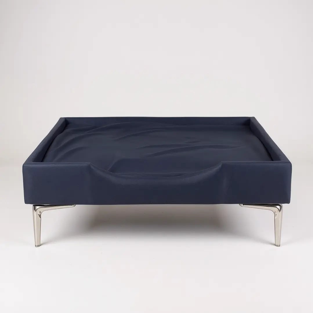 CAMA DE MASCOTAS - TALLA XL EXTRA (110X80 CM) / PATA CROMADA 15 CM (NEGRO) - 2