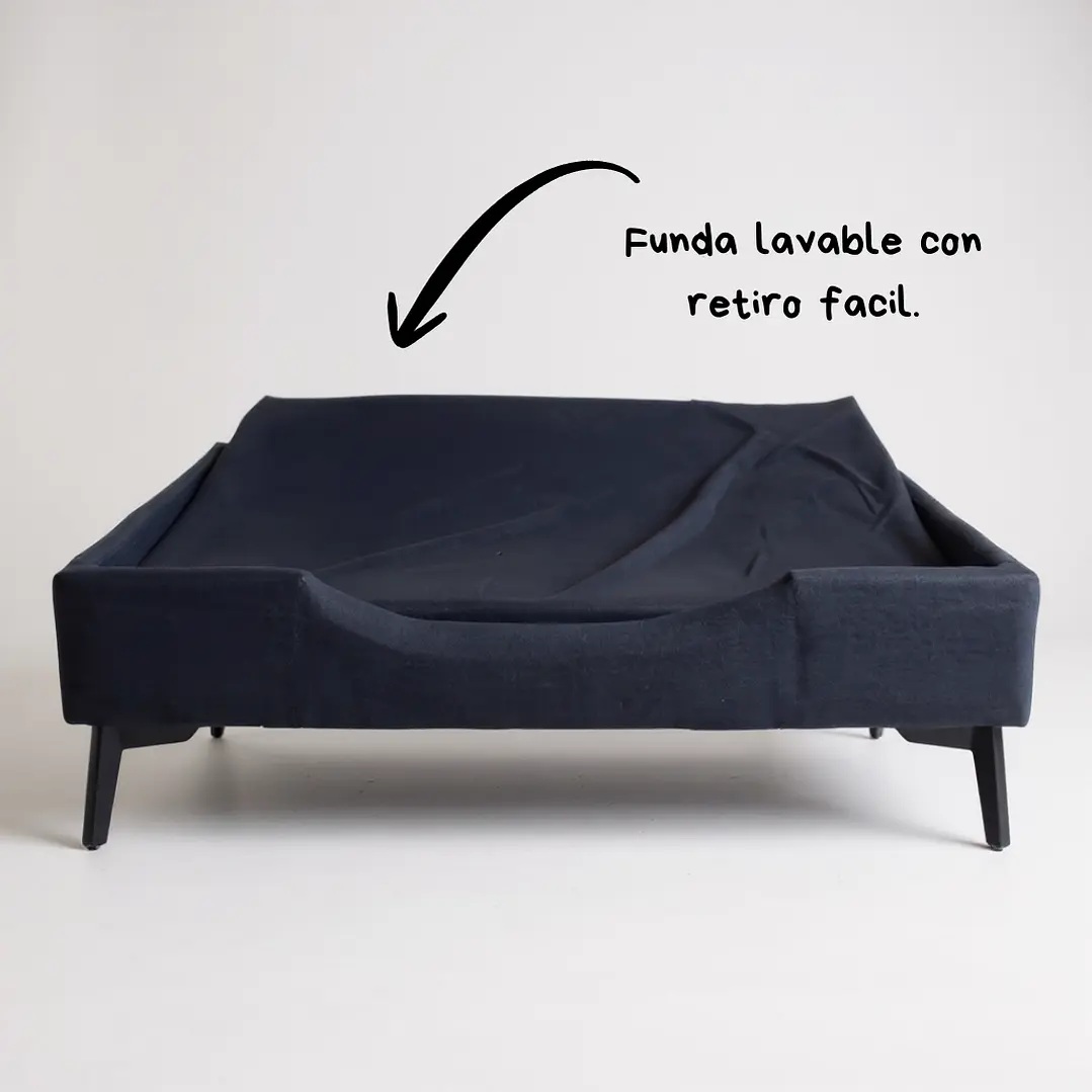 CAMA DE MASCOTAS - TALLA XL EXTRA (110X80 CM) / PATA METALICA 12 CM (NEGRO) - 3