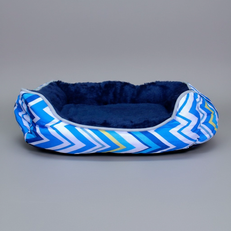 CAMA PARA MASCOTAS ESPUMA - TALLA S (TRICOLOR AZUL) - 2