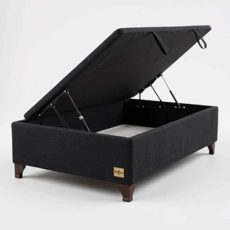 BASE CAMA BAUL 1 PLAZA L200 (NEGRO)  / PATAS DE MADERA 11 CM / CON REFUERZO - 1