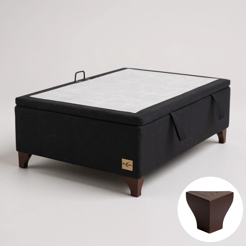 BASE CAMA BAUL 1.5 PLAZA L200 (NEGRO)  / PATAS DE MADERA 11 CM / SIN REFUERZO - 2