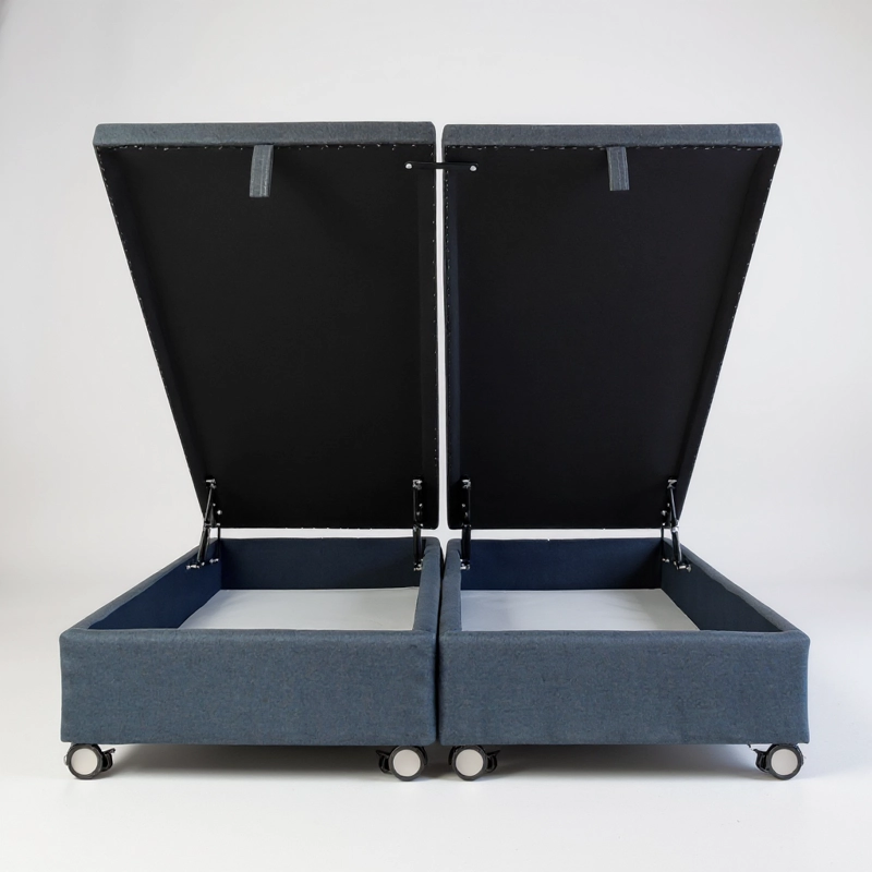 BASE CAMA BAUL FULL DIVIDIDA L200 (GRIS) / RUEDAS LOGO CON FRENO / SIN REFUERZO - 1