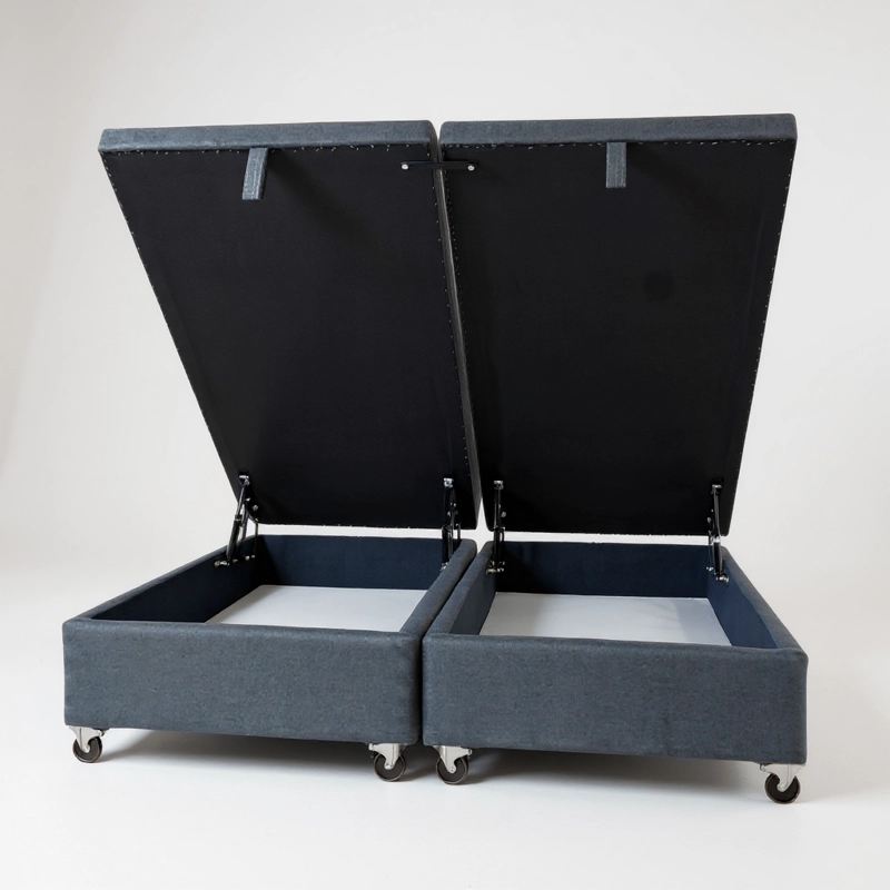 BASE CAMA BAUL FULL DIVIDIDA L190 (GRIS) / RUEDAS PYTON CON FRENO / CON REFUERZO - 1