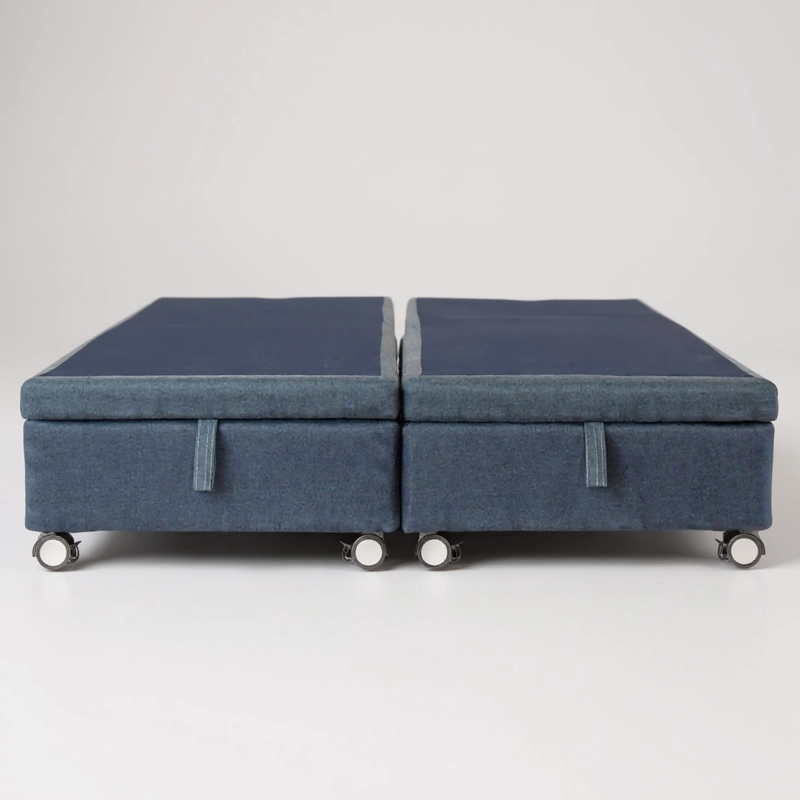 BASE CAMA BAUL 2 PLAZAS DIVIDIDA L200 (GRIS) / RUEDAS LOGO CON FRENO / SIN REFUERZO - 1