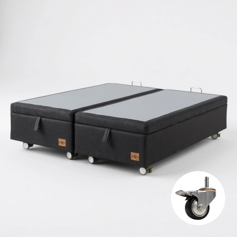 BASE CAMA BAUL 2 PLAZAS DIVIDIDA L200 (NEGRO) / RUEDAS DELUXE CON FRENO / SIN REFUERZO - 2
