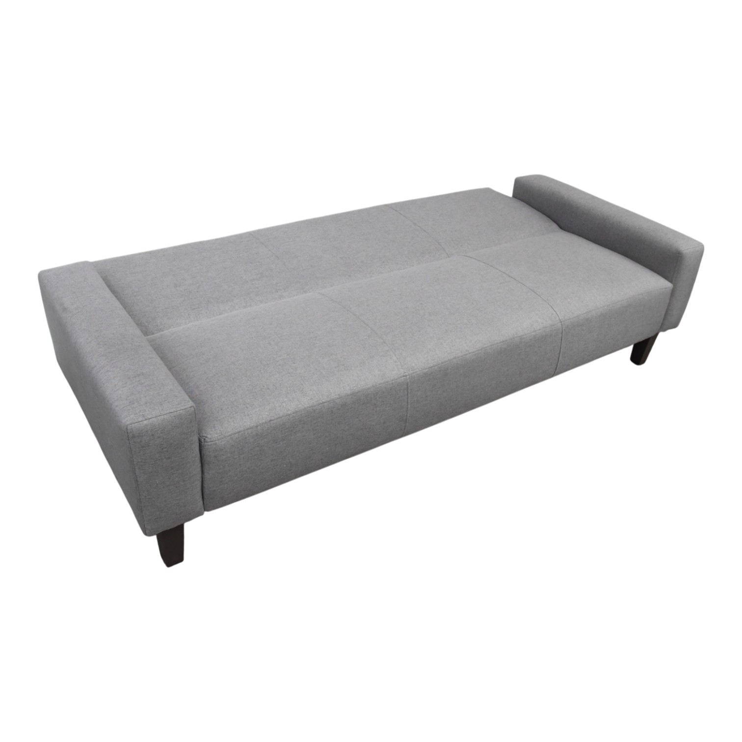 FUTON SOFA CAMA 3 CUERPOS TAPIZ GENOVA - CON REPOSABRAZOS (GRAFITO) - 5