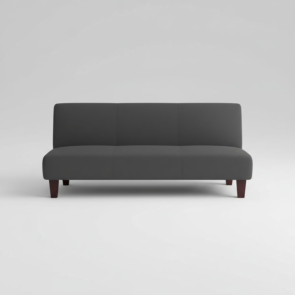 FUTON SOFA CAMA 3 CUERPOS TAPIZ GENOVA - SIN REPOSABRAZOS (GRAFITO) - 1
