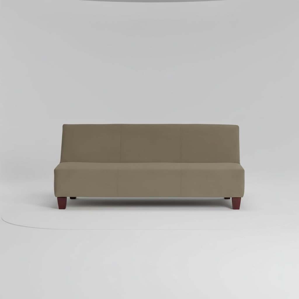 FUTON SOFA CAMA 3 CUERPOS TAPIZ GENOVA - SIN REPOSABRAZOS (CAFE )