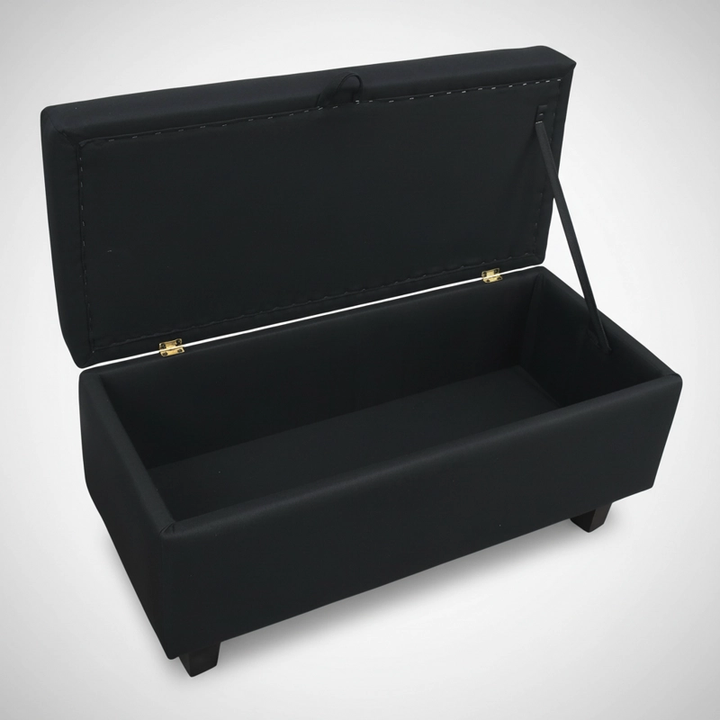 BANQUETA PIECERA  90 CM TAPIZ GENOVA (NEGRO) - 2