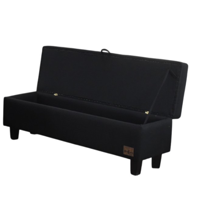 BANQUETA PIECERA  130 CM TAPIZ GENOVA (NEGRO) - 2