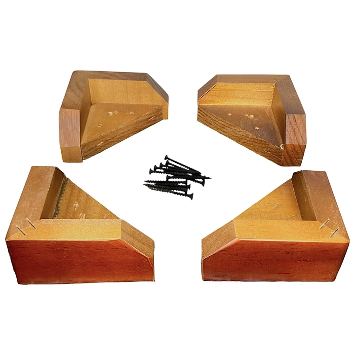 KIT 4 PATAS TIPO L - ALTURA 4.5 CM - CAOBA - 1