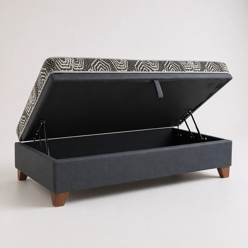 CAMA BAUL 1 PLAZA + COLCHON MODELO IDEAL / CON PATAS DE 11 CM (BEIGE) - 2