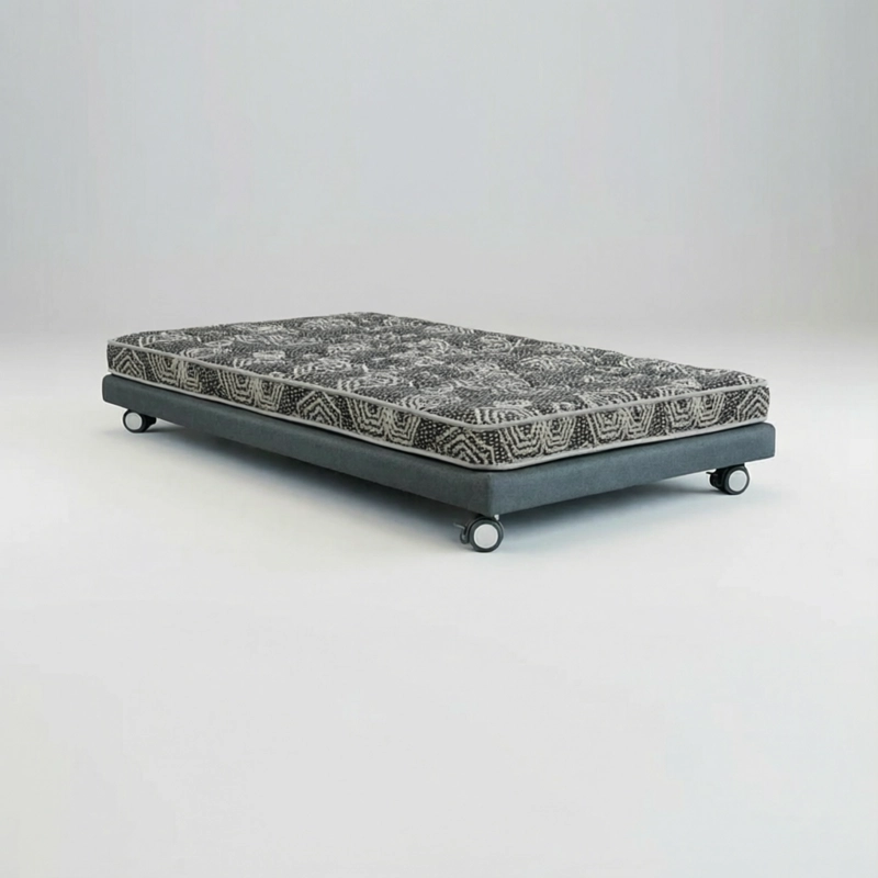 CAMA 1 PLAZA BOX 8 CM L190 cm + COLCHON MODELO IDEAL - RUEDA LOGO (GRIS) - 2