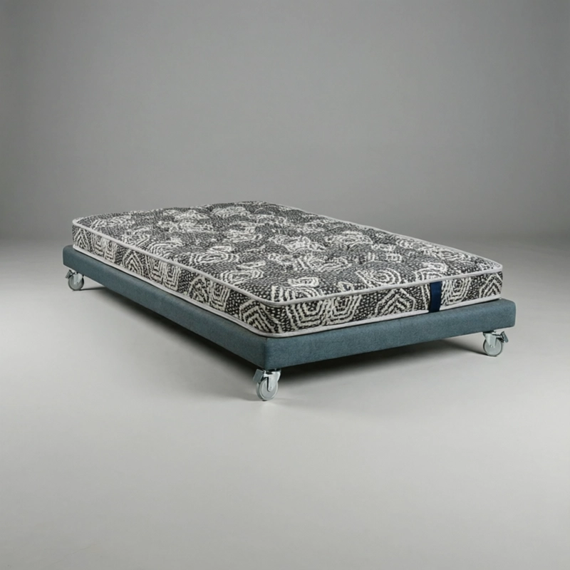 CAMA 1 PLAZA BOX 8 CM L180 cm + COLCHON MODELO IDEAL - RUEDA PYTON (GRIS) - 2