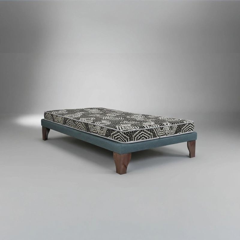 CAMA 1 PLAZA BOX 8 CM L190 CM + COLCHON MODELO IDEAL / CON PATAS DE 24 CM (GRIS) - 2