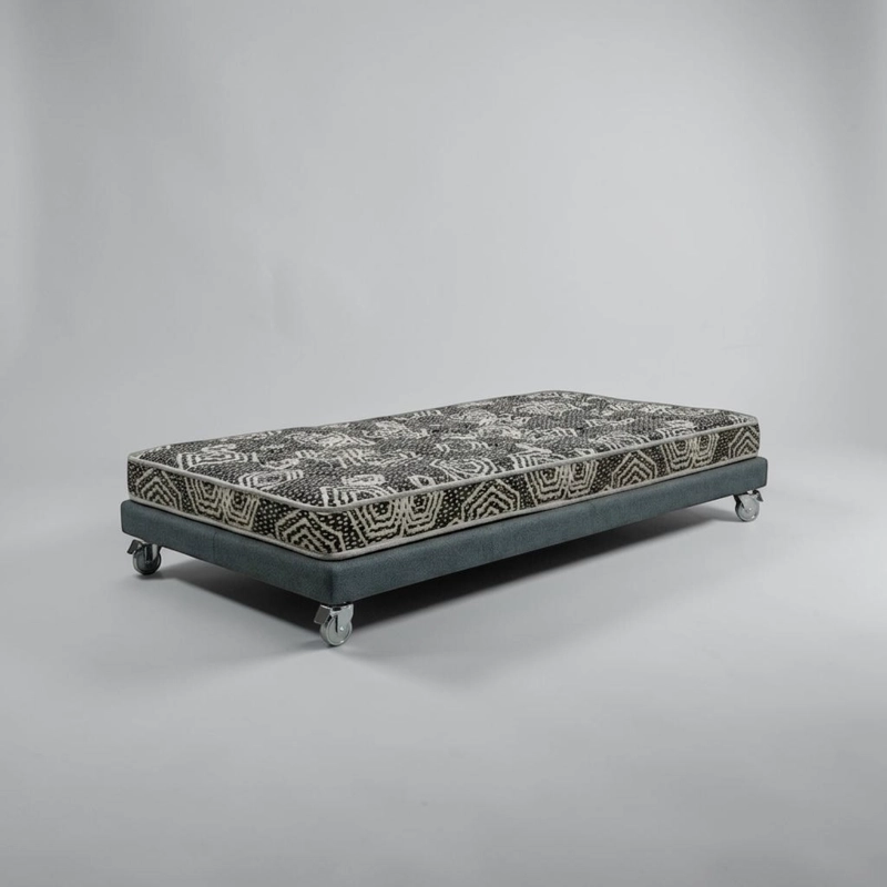 CAMA 1.5 PLAZA BOX 8 CM L180 CM + COLCHON MODELO IDEAL - RUEDAS PYTON (GRIS) - 2