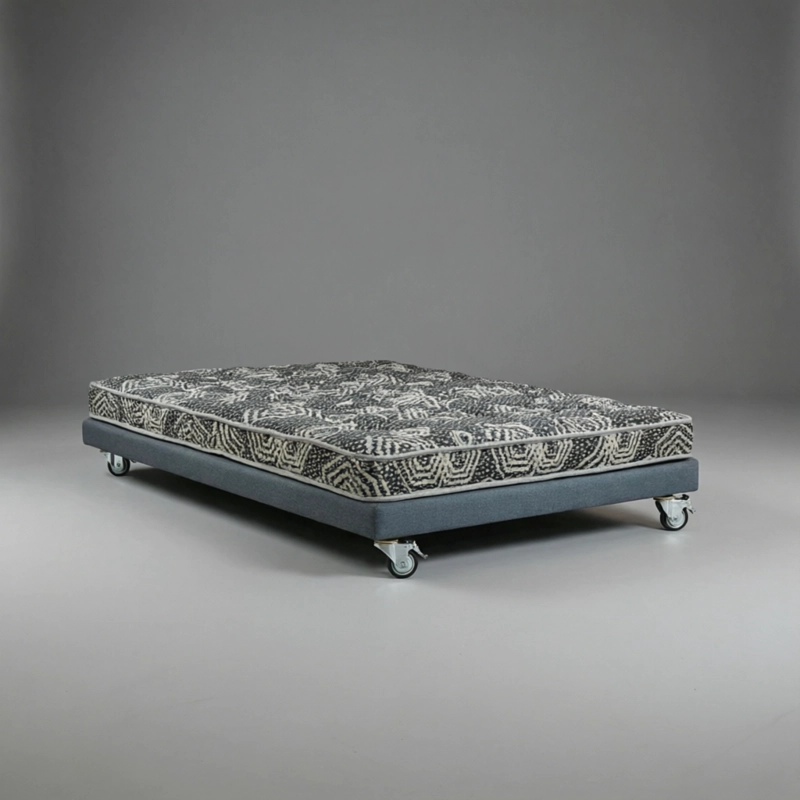 CAMA 1.5 PLAZA BOX 8 CM L190 CM + COLCHON MODELO IDEAL - RUEDAS DELUXE (GRIS) - 2