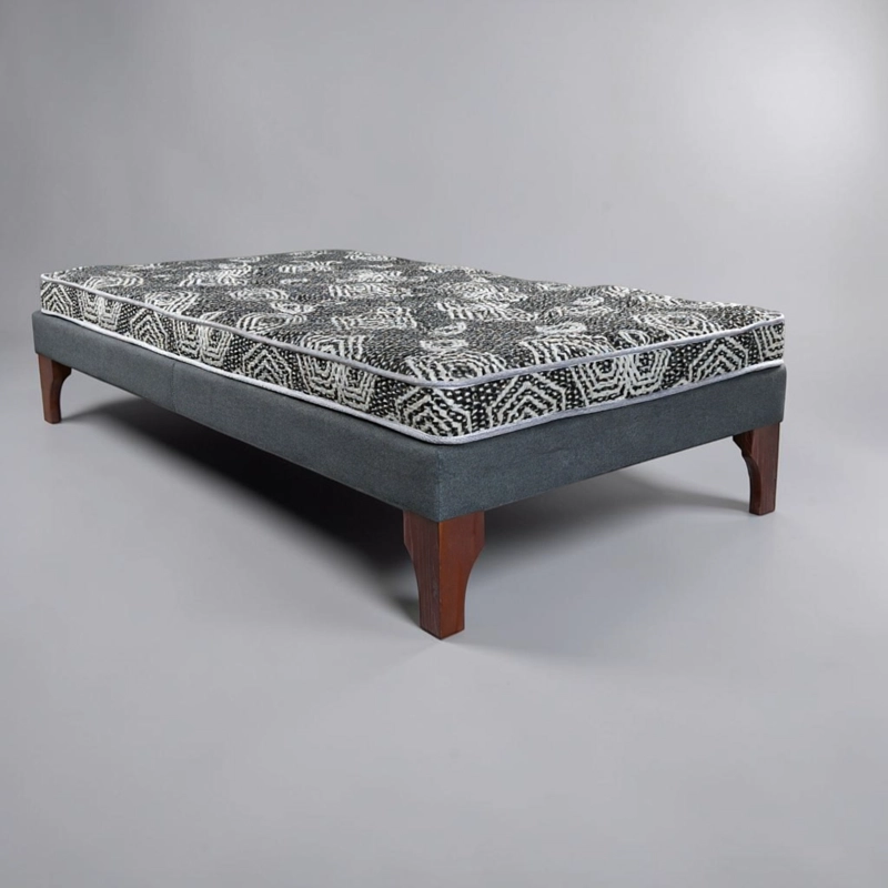 CAMA 1 PLAZA BOX 13 CM L180 CM + COLCHON MODELO IDEAL / CON PATAS DE 24 CM (GRIS) - 2