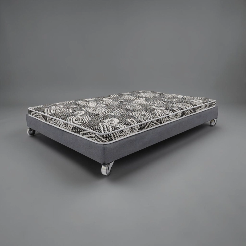 CAMA 1.5 PLAZA BOX 13 CM L180 CM + COLCHON MODELO IDEAL - RUEDAS DELUXE (GRIS) - 2