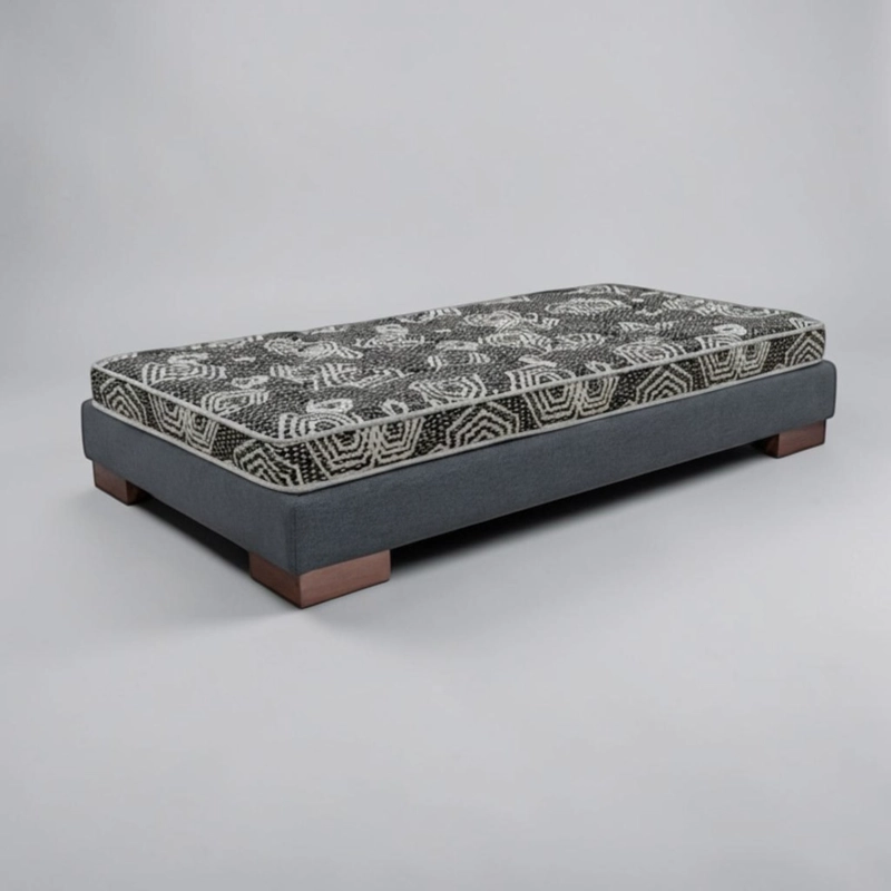 CAMA 1.5 PLAZA BOX 13 CM + COLCHON MODELO IDEAL / CON PATAS DE 4.5 CM(GRIS) - 2