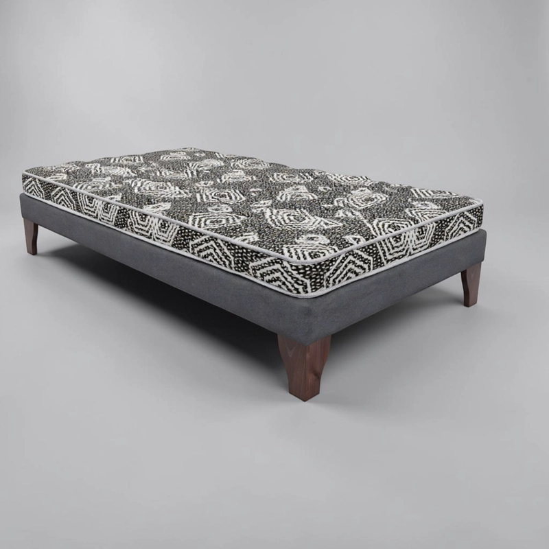 CAMA 1.5 PLAZA BOX 13 CM L190 CM + COLCHON MODELO IDEAL / CON PATAS DE 19.5 CM (GRIS) - 2