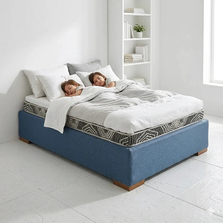 CAMA 1 PLAZA BOX 30 CM L180 CM+ COLCHON MODELO IDEAL / CON PATAS DE 6.5 CM (GRIS) - 1