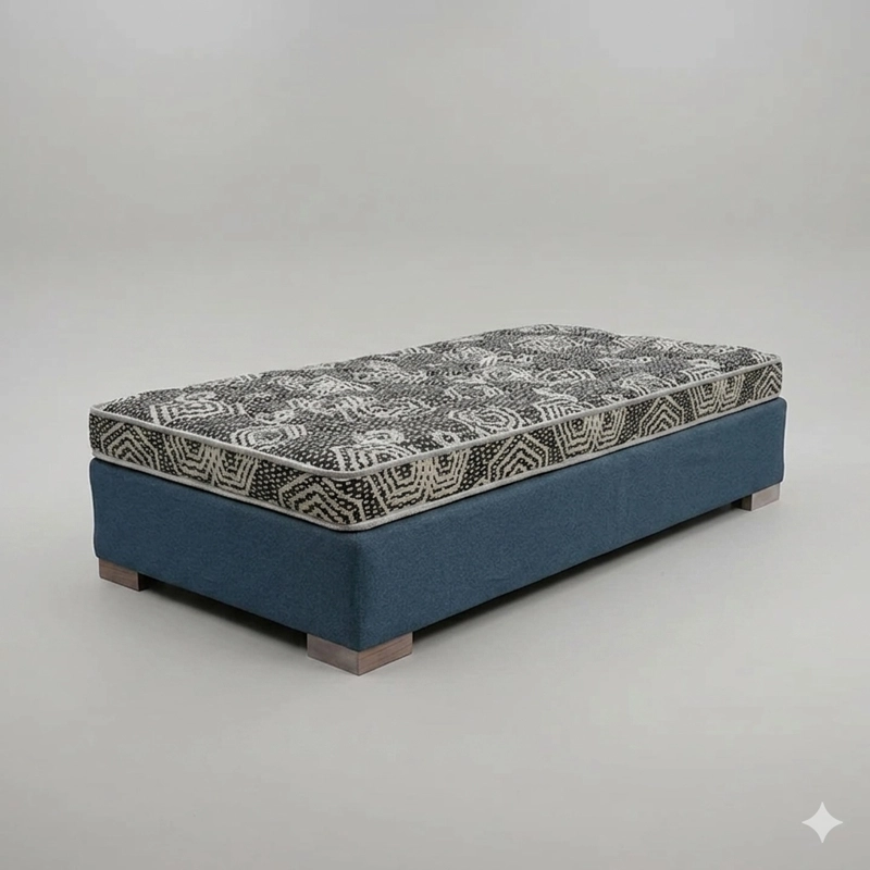 CAMA 1 PLAZA BOX 30 CM L190 CM + COLCHON MODELO IDEAL / CON PATAS DE 6.5 CM(GRIS) - 2