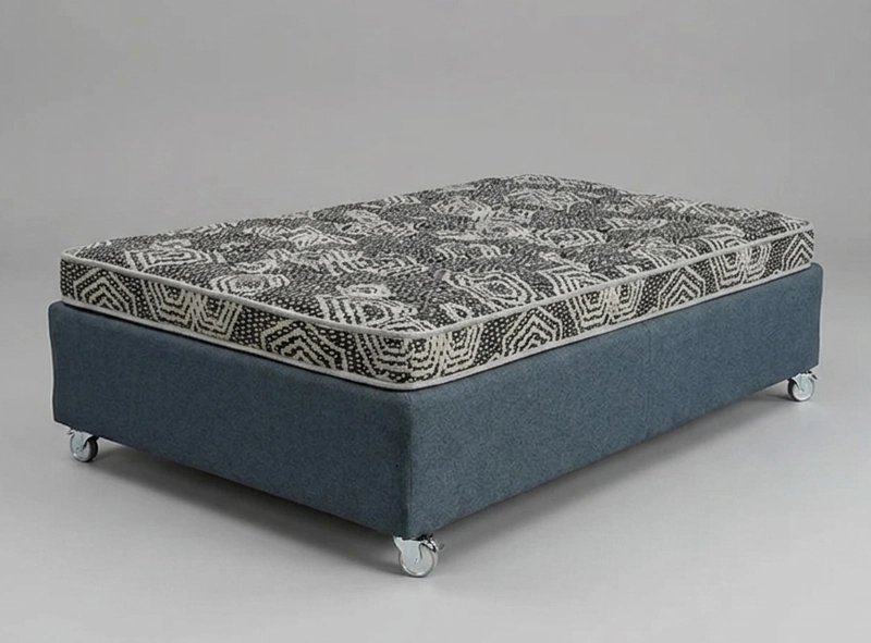 CAMA 1.5 PLAZA BOX 30 CM L190 CM + COLCHON MODELO IDEAL - RUEDAS PYTON (GRIS) - 2