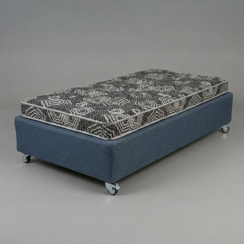 CAMA 1.5 PLAZA BOX 30 CM L190 CM+ COLCHON MODELO IDEAL - RUEDAS DELUXE (GRIS) - 2