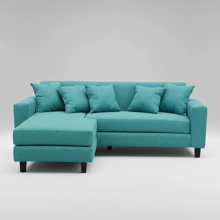 SOFA SECCIONAL BLOCCARE 3 CUERPOS - TELA VERONA (TURQUEZA) - 1