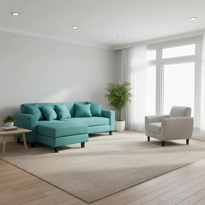 SOFA SECCIONAL BLOCCARE 3 CUERPOS - TELA VERONA (TURQUEZA) - 3