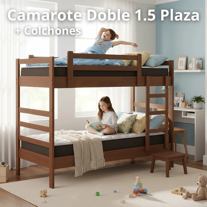 CAMAROTE DESMONTABLE DOBLE L210 CM /COLCHONES IDEAL 1.5 PLAZA - 1