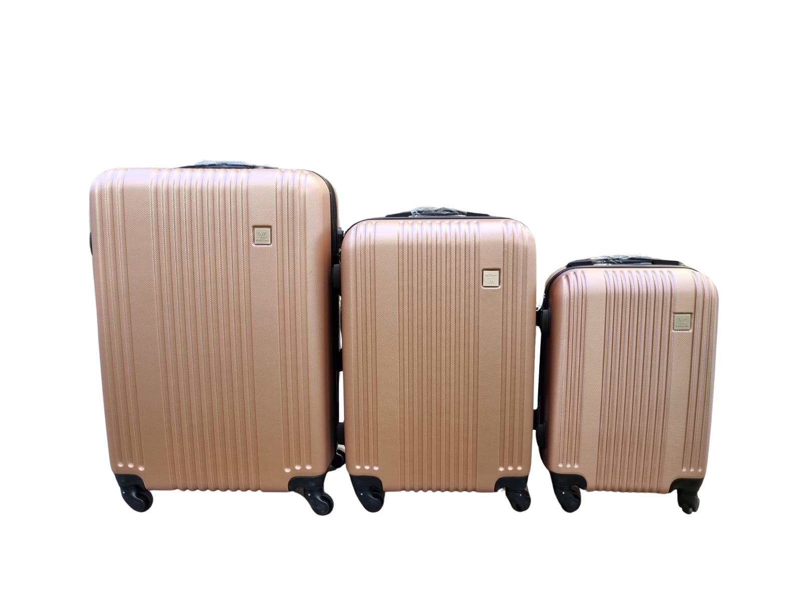 SET DE 3 MALETAS ABS S-M-L ORO ROSA - 1