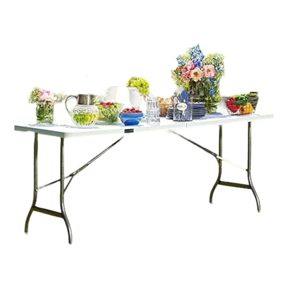 MESA PLEGABLE TIPO MALETA 1.83 CM CAMPING EVENTOS MULTIUSOS ACERO - 2