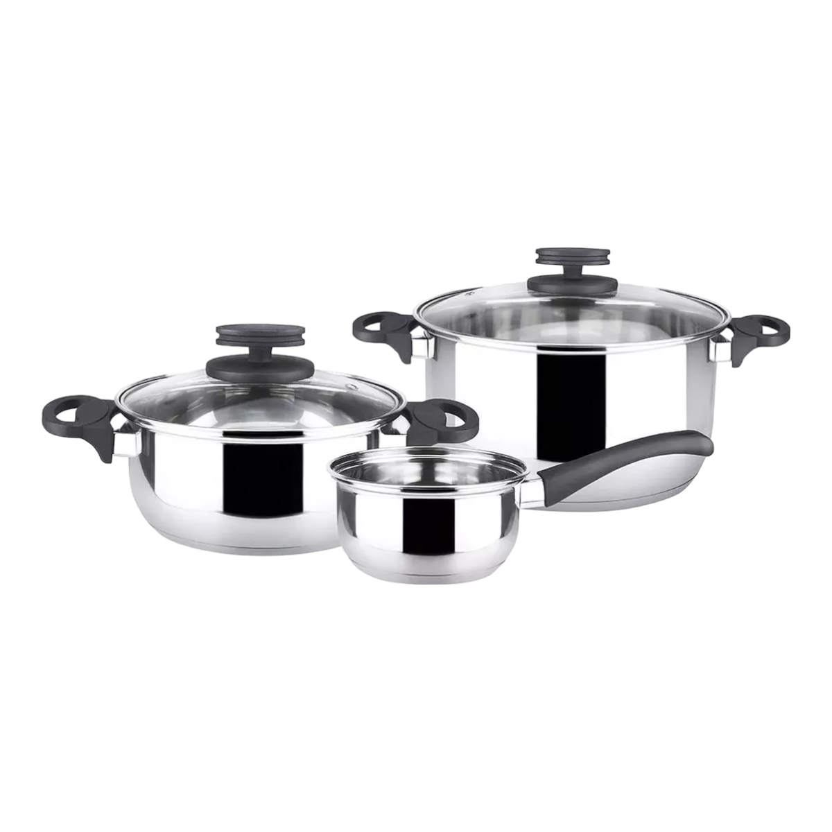 BATERÍA DE COCINA OLLAS MAGEFESA ACERO INOXIDABLE 5 PIEZAS - 1