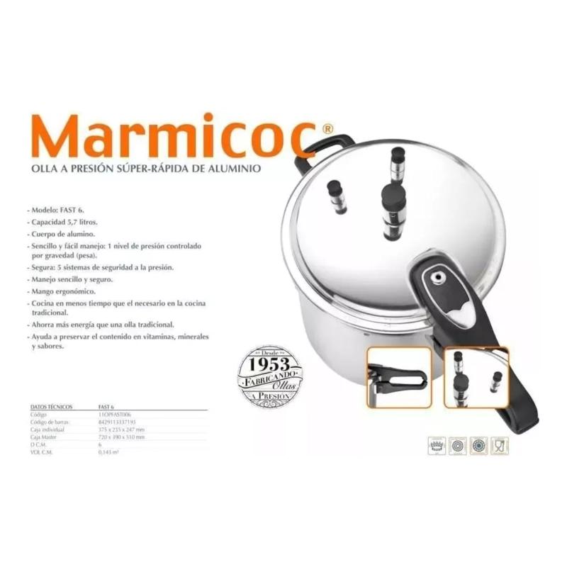 OLLA A PRESIÓN MARMICOC 5.7 LITROS FAST - 2