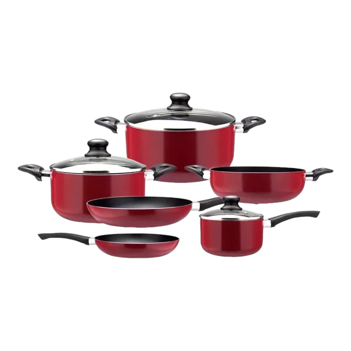 BATERÍA DE COCINA 9 PIEZAS MARMICOC ANTIADHERENTE SILDE ROJO - 1