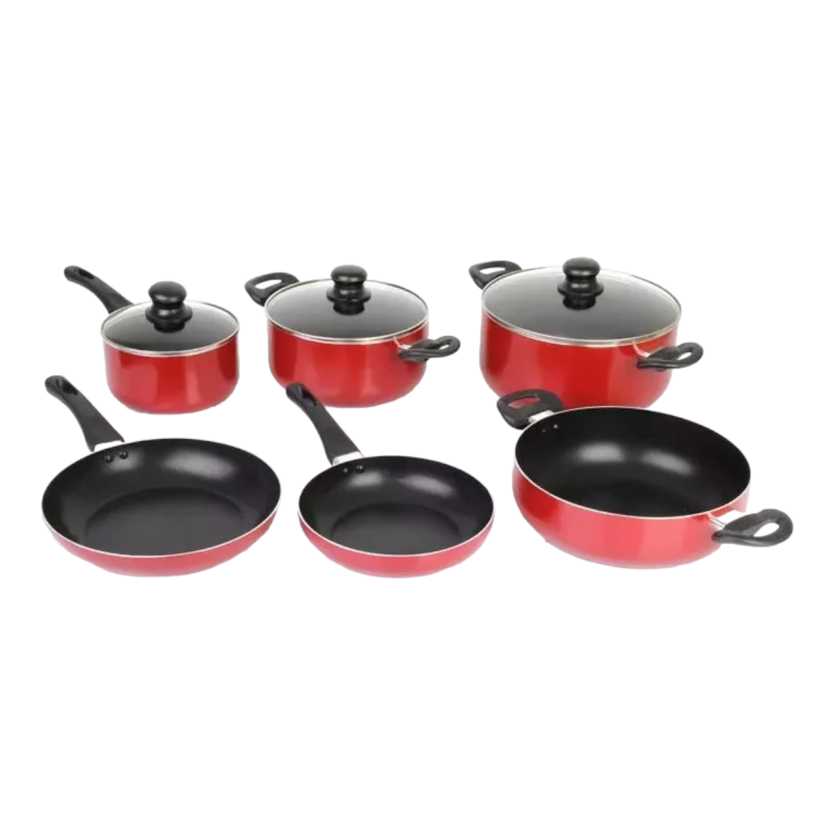BATERÍA DE COCINA 9 PIEZAS MARMICOC ANTIADHERENTE SILDE ROJO - 3